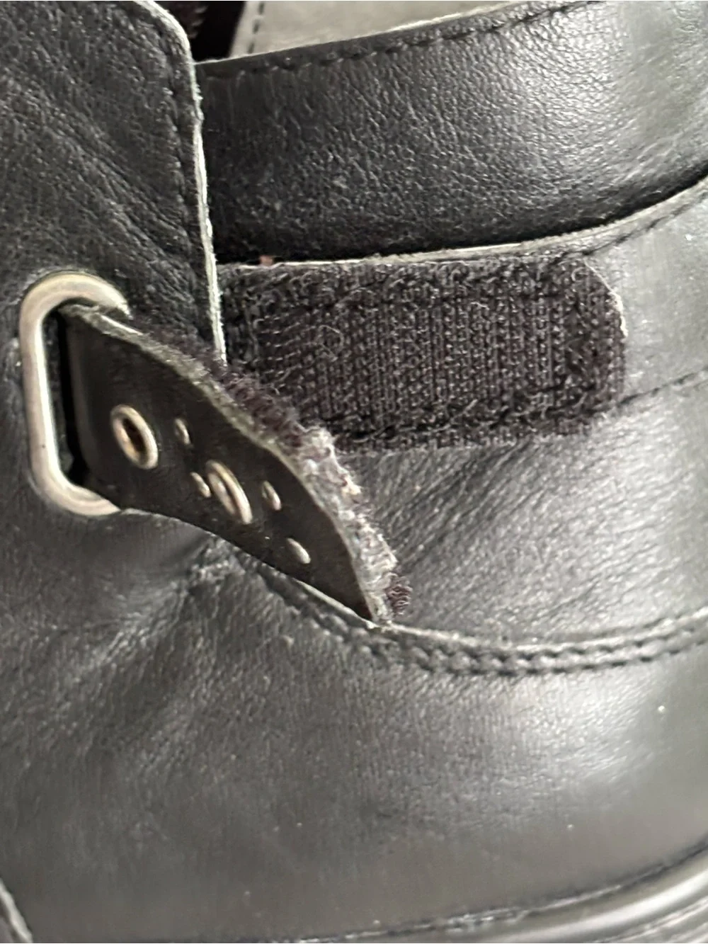 Alegria Zoey Black Leather Ankle Boots with Studded Strap Side Zip